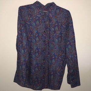 Men’s paisley purple multi color button down